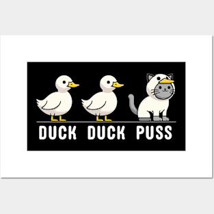 Funny Duck Goose Cat Pun Meme Kids Funny Duck Posters and Art